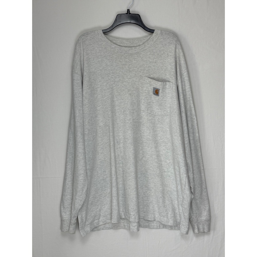 Carhartt Mens Cotton Long Sleeve Pocket T-Shirt XL Ash Gray Original Fit K126